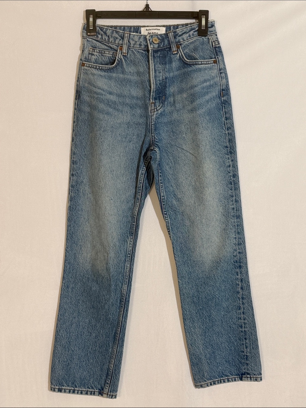 Reformation Cynthia High Rise Straight Leg Cropped Jeans Size 25